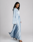 SLIT SLEEVE ABAYA - BLUE