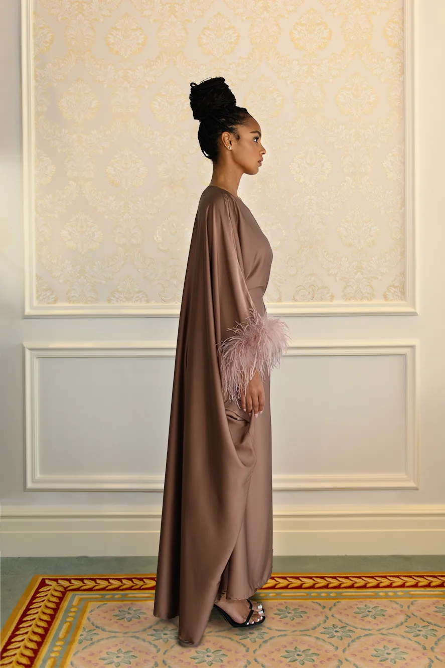 brown kaftan dress Brown Caftan Dress Elegant Boho Kaftan for Petite