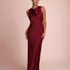 HIGH COWL NECK MAXI DRESS - BURGUNDY