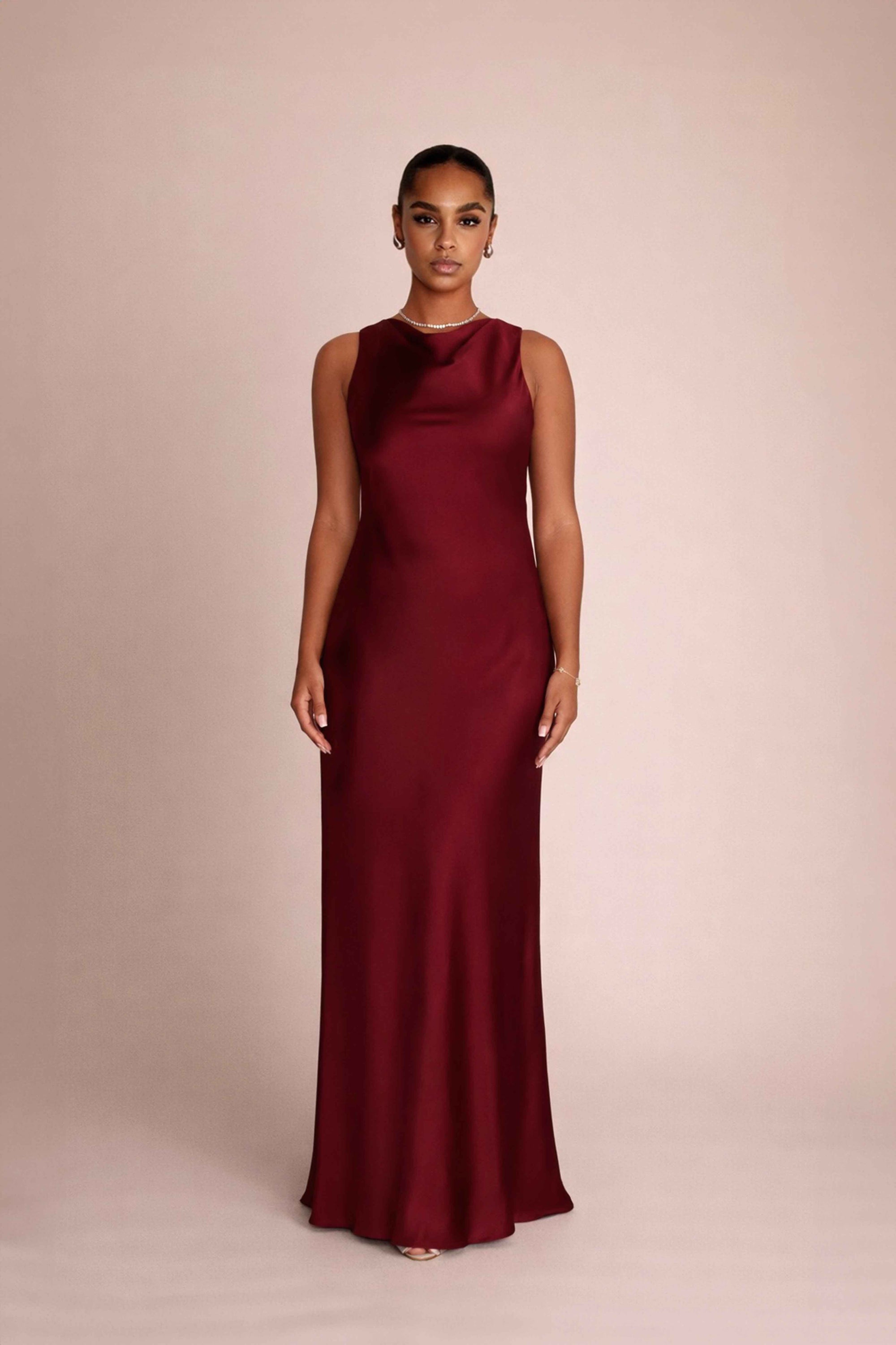 HIGH COWL NECK MAXI DRESS