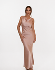 STUDIO RUYA COWL NECK MAXI DRESS - DUSTY PINK