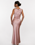 STUDIO RUYA COWL NECK MAXI DRESS - DUSTY PINK