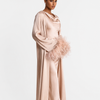 FEATHER SLEEVE ABAYA - DUSTY PINK