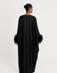 FEATHER KAFTAN - BLACK