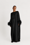 FEATHER KAFTAN - BLACK