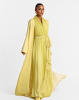 SLIT SLEEVE ABAYA LIME