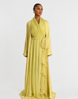SLIT SLEEVE ABAYA LIME