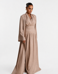 SLIT SLEEVE ABAYA SAND