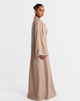 SLIT SLEEVE ABAYA SAND