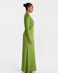 ELAILA LACE UP BACK MAXI DRESS - GREEN