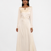 ÉNORA TIE DETAIL MAXI DRESS - CREAM