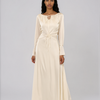Énora Tie Detail Maxi Dress - Cream