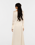 ÉNORA TIE DETAIL MAXI DRESS - CREAM