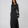 ÉNORA TIE DETAIL MAXI DRESS - BLACK