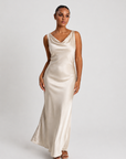 STUDIO RUYA COWL NECK MAXI DRESS - CHAMPAGNE