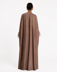 FEATHER KAFTAN - BROWN