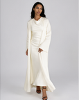 STUDIO SLIT SLEEVE ABAYA CREAM