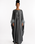 FEATHER KAFTAN - CHARCOAL