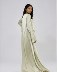 SLIT SLEEVE ABAYA - PISTACHIO