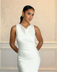 STUDIO COWL NECK MAXI DRESS - CREAM