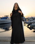 ÉNORA TIE DETAIL MAXI DRESS - BLACK
