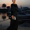 ÉNORA TIE DETAIL MAXI DRESS - BLACK