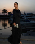 ÉNORA TIE DETAIL MAXI DRESS - BLACK