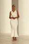 HIGH COWL NECK MAXI DRESS - CREAM