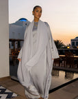 ELAILA LACE UP BACK MAXI DRESS - SILVER