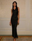 STUDIO RUYA COWL NECK MAXI DRESS - BLACK