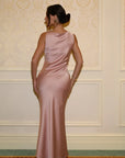 STUDIO RUYA COWL NECK MAXI DRESS - DUSTY PINK