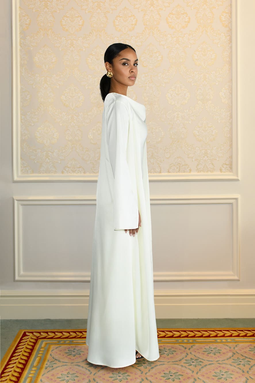 cream abaya dress white abaya dress Isabel Abaya in Cream White-parroquiadesanalbertomagno.com