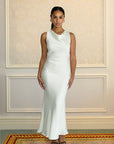 STUDIO COWL NECK MAXI DRESS - CREAM