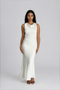 HIGH COWL NECK MAXI DRESS - CREAM