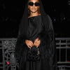 FEATHER KAFTAN - BLACK
