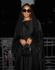 FEATHER KAFTAN - BLACK