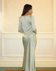 BIAS CUT SKIRT & LONG SLEEVE TOP - PISTACHIO