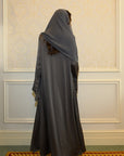SLIT SLEEVE ABAYA - CHARCOAL