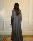 SLIT SLEEVE ABAYA - CHARCOAL