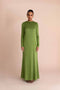 ELAILA LACE UP BACK MAXI DRESS - GREEN