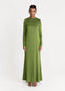 ELAILA LACE UP BACK MAXI DRESS - GREEN