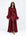 Feather Sleeve Abaya Cherry