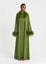 Feather Belted Abaya Green