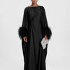 Feather Kaftan Black