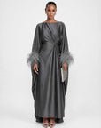 Feather Kaftan Charcoal
