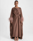 Feather Kaftan Brown