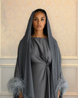 FEATHER KAFTAN - CHARCOAL