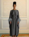 FEATHER KAFTAN - CHARCOAL