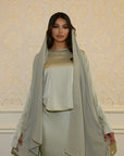 BIAS CUT SKIRT & LONG SLEEVE TOP - PISTACHIO