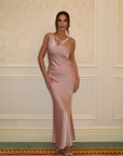 STUDIO RUYA COWL NECK MAXI DRESS - DUSTY PINK